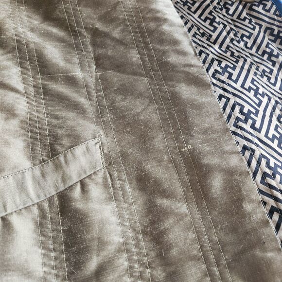 Koos 100% Silk Jacket Size 3X Gold Turquoise 3/4 Sleeve 80s 90s Funky Art Granny - Picture 9 of 15